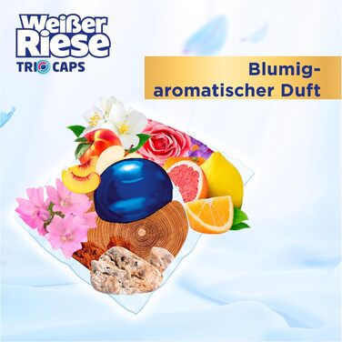 Універсальні капсули для прання Weißer Riese Trio-Caps Aromatherapy Floral Sensation з лотосом, інтенсивний аромат, 120 прань
