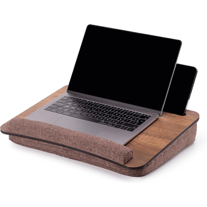 Підставка для ноутбука Vigo Wood з подушкою, дерев'яна, портативна, для дому та офісу, з м'якою підкладкою для зап'ястя, підходить для ноутбуків та планшетів (горіх)