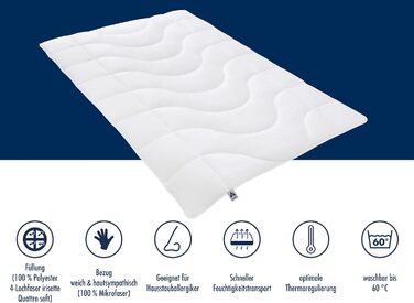 Irisette Micro Thermo Summer Blanket, lightweight summer duvet with a soft microfiber cover, 220 x 240 cm, Öko Tex certified, produced according to German quality standards. Lightweight summer blanket 240 x 220 cm