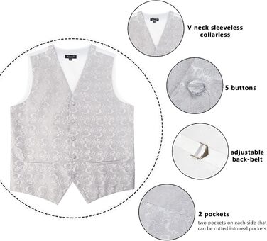 Самошийна краватка Alizeal з нагрудником та хустинкою, турецький стиль, колір - блакитний (3XL, срібло)