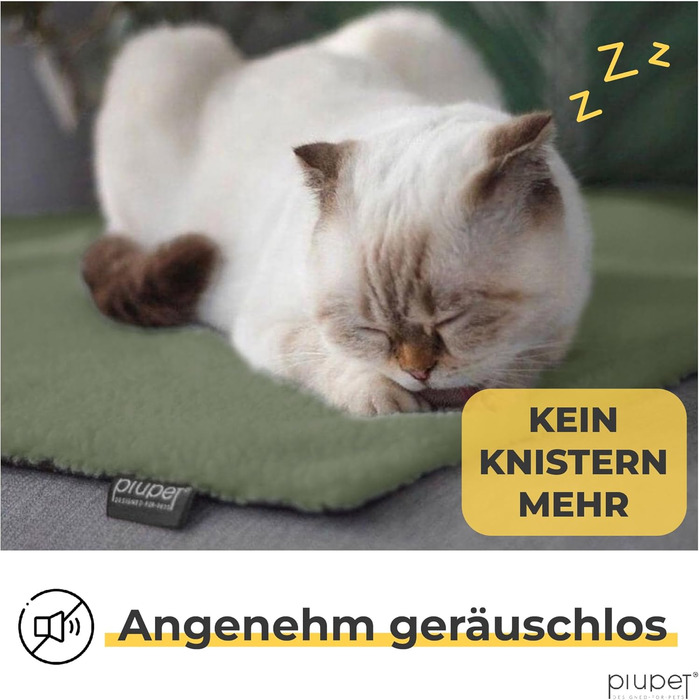 Самогріюча ковдра для собак PiuPet® 90x60 см: тепла, флісова, біла, для собак та котів