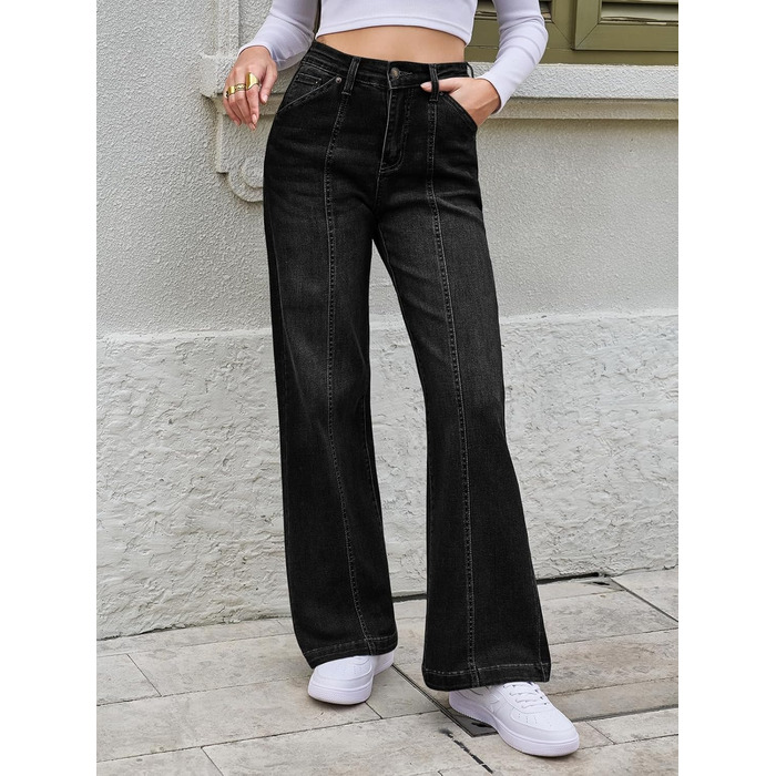 Джинси жіночі Cicy Bell Baggy висока талія, широкі штанини, чорні, розмір 44