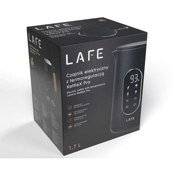 Електричний чайник Lafe KettleX Pro, 2200 Вт, 1,7 л, чорний