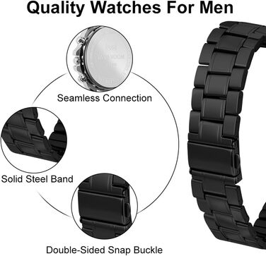 Годинник чоловічий OFF CUP з датою, кварцовий хронограф, водонепроникний, з нержавіючої сталі, стильний аксесуар для бізнесу та повсякденного носіння, ідеальний подарунок, срібно-чорний колір