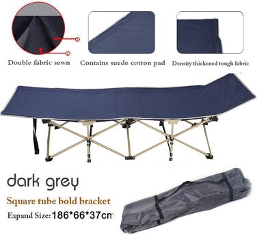Розкладне ліжко для кемпінгу Trintion XL - міцна та зручна для відпочинку на природі, вдома та в подорожах (250 кг)