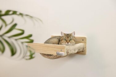 Гамак для кота Kerbl Timber, 38x33,5x16 см, до 6 кг, з м'якого плюшу, для кріплення на стіні, знімний чохол, іграшка для кота