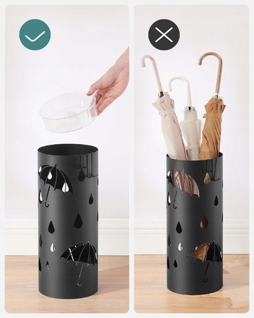 Підставка для парасольок Songmics, металева, чорна