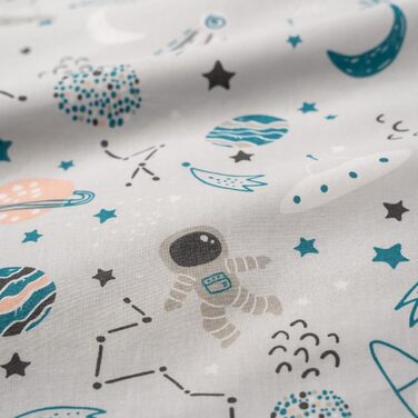 Комплект постільної білизни для новонароджених FlyIdeas: 100% бавовна, сертифікат якості, 160x80 см (Космос)