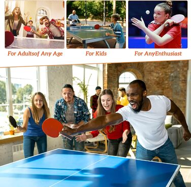 Набір для настільного тенісу, преміум якість: 2 ракетки, 3 м'ячі, сумка. Підходить для початківців, досвідчених гравців та сімейного дозвілля