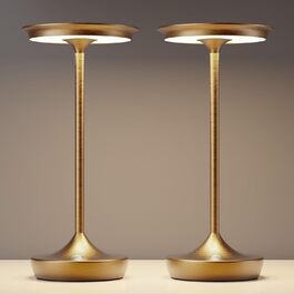 LED настільна лампа бездротова IP54 для вулиці та дому: перезарядна, сенсорна, 3 кольори, 6000mAh, 2 шт.