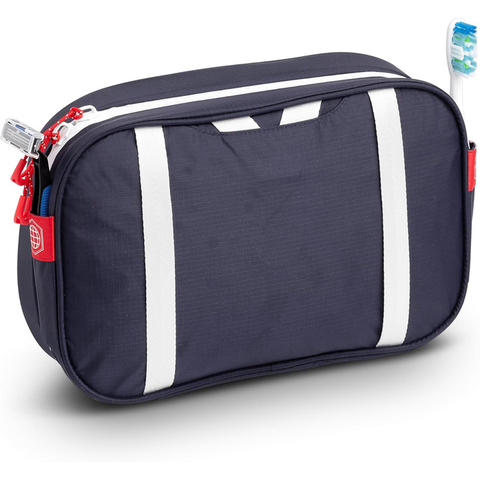 Набір туалетних сумок для подорожей: підвісна сумка + 3 сумки для рідин TSA + органайзер для аксесуарів, білий рипстоп (темно-синій)