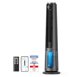 DREO TurboCool 765S: Ультразвуковий зволожувач-вентилятор з Wi-Fi, 6л, 10.4 м/с, 20 дБ, 90° осциляція, 12 швидкостей