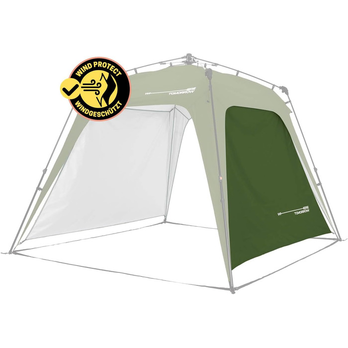 Lumaland Outdoor 2.5 x 2.5m | Waterproof & UV Protection | Garden Tent incl. 1 Side Panel & Bag & Pegs | Robust Camping & Party Tent | Pop Up Tent Setup in 2 Minutes [] (Side Wall, Dark Green)