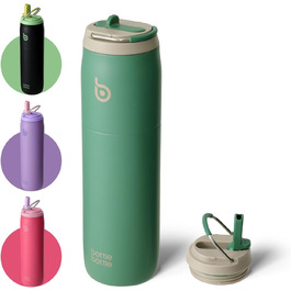 bottlebottle BOTTLE Insulated Water Bottle Stainless Steel 32oz (946ml) with Straw Handle for Sports, Travel, Gym, Double-Walled Leak-Proof, BPA-Free (Green)