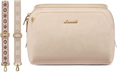 Сумка жіноча LOVEVOOK через плече, бежева: кросбоді, сумка середнього розміру, RFID-захист, 2 ремені 25x15x9 см