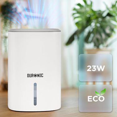 Зволожувач повітря Duronic DH06 WE – тихий осушувач для кімнат 5-10 м², компактний конденсаційний осушувач з баком 0.8 л, 23 Вт, захист від плісняви та конденсату, ідеально для спальні
