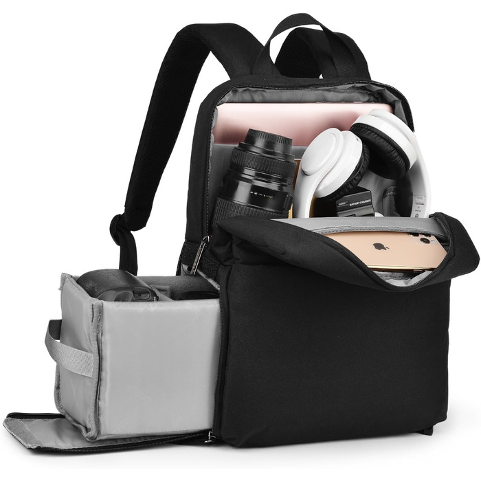 Рюкзак для камери CADeN, водовідштовхуючий, для DSLR Canon, Nikon, Sony, зі штативом, чорний