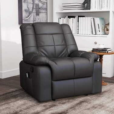 HOMCOM Recliner Chair, Faux Leather, 160 kg Weight Capacity, Electric Stressless Style Recliner, Black