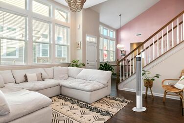 Вентилятор турецький Be Cool 121 см, 3 швидкості, осциляція, LED-дисплей, таймер 12год, іонізатор, пульт, білий, 45W