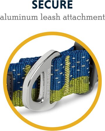 RUFFWEAR Crag Dog Collar, Reflective and Comfortable Collar for Everyday Use, Green Hills, 51–66 cm