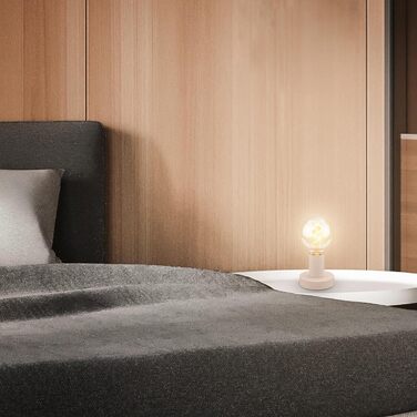 BRILONER Настільна лампа міні, ретро, вінтаж, E27, 10W, для дому, офісу, читання, 10x9 см (діаметр x висота), метал, бежевий