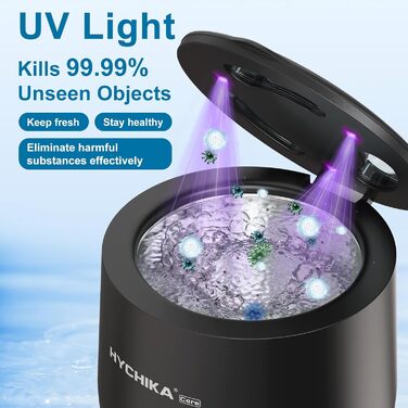 Ультразвуковий очищувач для кап, брекетів та елайнерів з УФ-стерилізацією 45 кГц, 4 режими, 200 мл, чорний