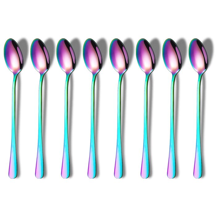 Набір ложок HOMQUEN: кавові, для коктейлів, чайні, з нержавіючої сталі, 8 шт. (сріблясті)