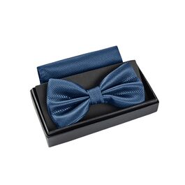 Массі Моріно: Комплект краватка-метелик та нагрудна хустинка для чоловіків - краватка-метелик на весілля, регульована, темно-синя
