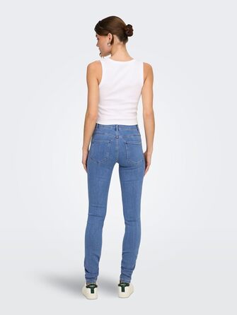 Джинси жіночі ONLY Skinny DNM NOOS, блакитні, розмір XL/34L, середній блакитний денім, базовий стиль, стрітвір