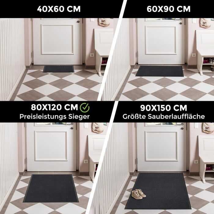 Килимок для дому Carpet Diem: вхідний, антиковзаючий, 60x80/90x150 см, бежевий