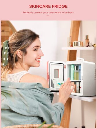 Northclan 15L Mini Fridge - Portable Cooler & Warmer for Home & Car - 220V AC/12V DC - Pink
