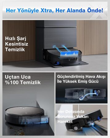 Робот-пилосос ECOVACS DEEBOT T30C Pro Omni GEN 2 з функцією миття, потужність 15400Pa, автопорожнення, гаряча сушка, час роботи 200 хв, ідеальний для шерсті тварин та килимів