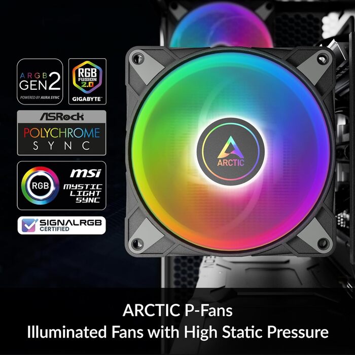 ARCTIC Freezer 36 A-RGB: Кулер для CPU з Push-Pull та RGB підсвічуванням для Intel та AMD, Single-Tower, 2 вентилятори 120 мм, 200–2000 rpm, гідродинамічне підшипник, з термопастою MX-6, Чорний
