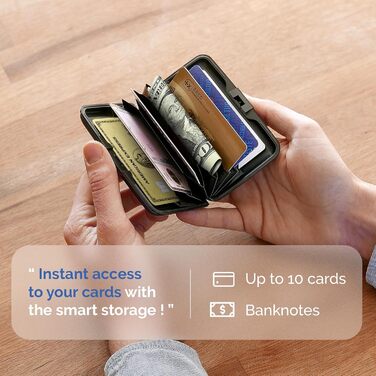 Картахолдер ÖGON -DESIGNS Smart Case Stockholm V1 (Чорний) з RFID захистом, алюміній