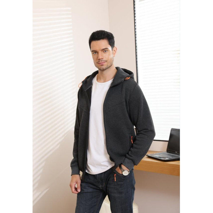 Чоловічий капюшонний світшот CTU, світшот, куртка, з довгими рукавами, фліс, на блискавці, розміри S-4XL (3XL, темно-синій)