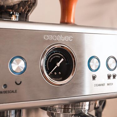 Кавоварка Cecotec Barista Maestro 2250 Вт, 20 бар, з манометром, 2 термоблоки, резервуар для зерен, 20-ступеневе млинок, паровий кран