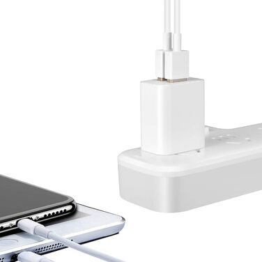 Зарядний пристрій USB-C 2-в-1, 4 порти 40W, швидка зарядка PD 3.0 для iPhone 17/16/15/14/13/12/11 Pro/Max/Plus/XR/XS, iPad, Samsung