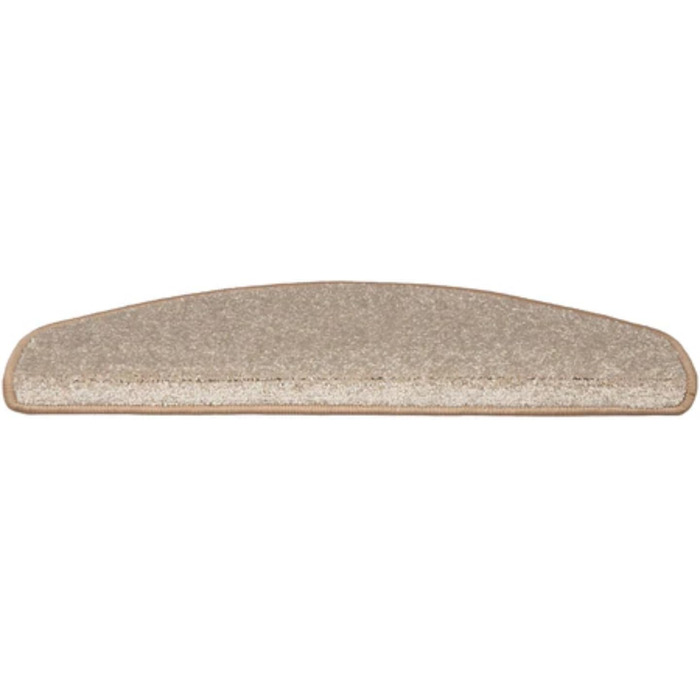 Casa Pura килимок для сходів 15 шт. | Антиковзкий, з м'яким ворсом, 65 x 23,5 x 1,3 см, Бежевий | Килимок для сходів, напівкруглий, 15 шт.