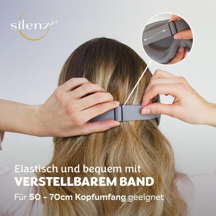 Преміум маска для сну - 3D маска для очей для жінок та чоловіків - зручна маска для сну з м'якою підкладкою для повної темряви - Sleep-Mask, маска для сну рожева, 1 шт. (упаковка з 1 шт.), Cloudy Grey