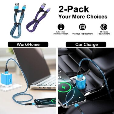 Кабель USB Type-C, 3 шт. (3м+2м+1м) для Samsung, Huawei, Xiaomi: швидка зарядка та передача даних, нейлон