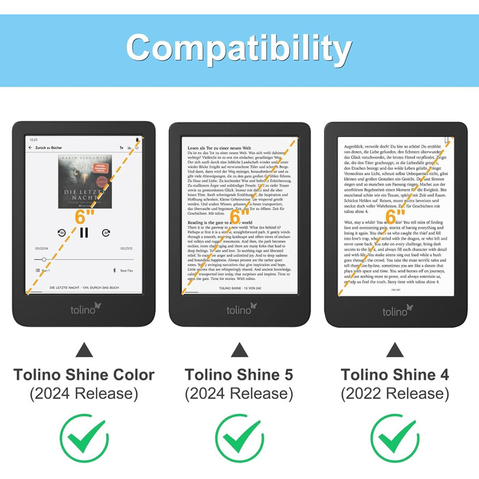 Чохол Fintie для Tolino Shine Color/Shine(2024)/Shine 4(2022) & Kobo Clara Colour/Clara BW(2024)/Clara 2E(2022) eReader - ультратонкий з авто-сон/пробудження та магнітним закриттям, блакитний мармур