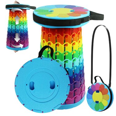 Тeleskopний складаний стілець для кемпінгу, риболовлі, подорожей та відпочинку на природі. Міцний, з вагою до 280 кг, колір: сонячно-зелений (26x26x46 см)