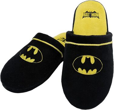Тапочки Бетмен Funidelia для чоловіків, The Dark Knight, DC Comics. Розміри 42-45, чорні. Костюм супергероя, подарунок на Новий рік, день народження