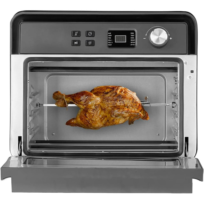 Фритюрниця CASO AirFry Chef 1700 чорна, без попереднього розігріву, 3 рівні, 1700 Вт, температура 40-230°C, таймер, конвекційна