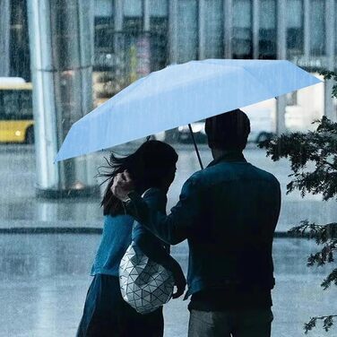 Компактний парасолька від дощу, міні-парасолька, захист від УФ-променів, вітростійка з капсульною ручкою, портативна для чоловіків та жінок (блакитна)