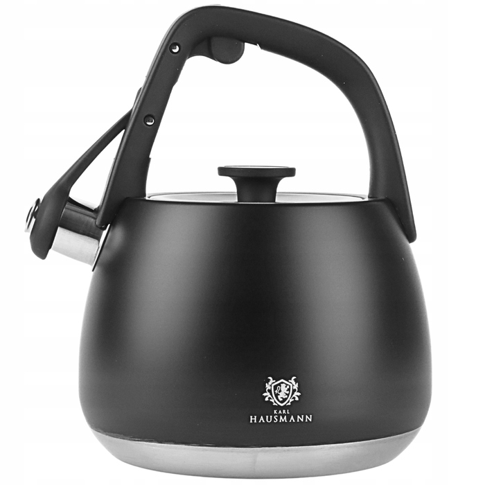 Класичний сталевий чайник Karl Hausmann, 2,2 л, чорний, сріблястий, сірий