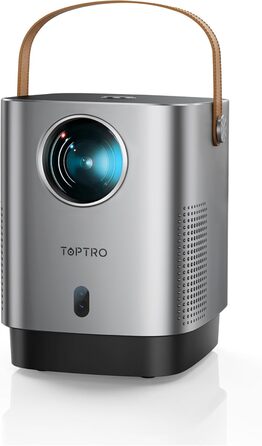 Портативний проєктор TOPTRO Mini Beamer - 18000 люмен, 1080P Full HD, WiFi6, Bluetooth, 4D/4P корекція трапеції, електрофокус, захист від пилу, 200 дюймів для TV Stick/Smartphone/HDMI/USB