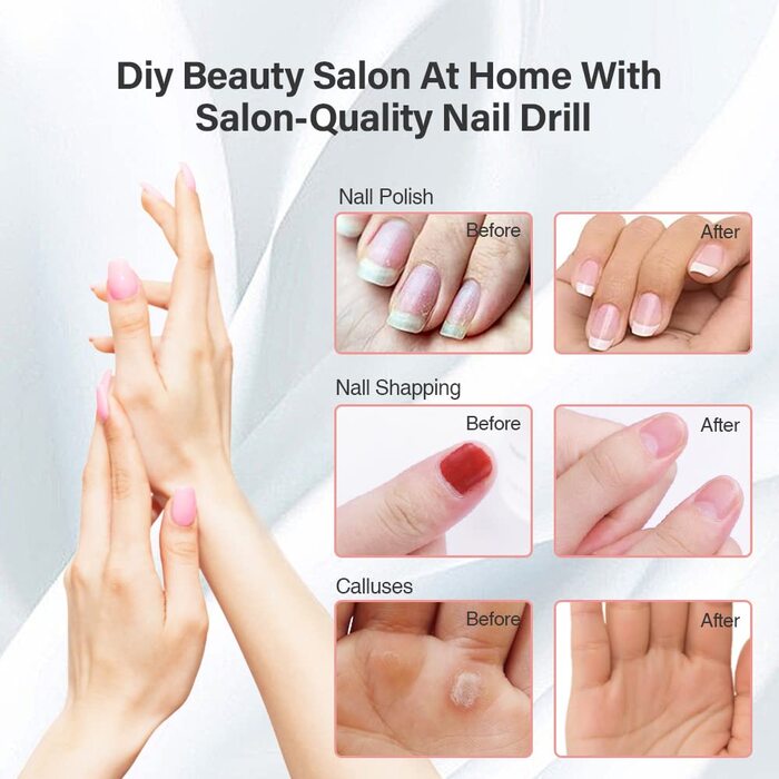 TOUCHBeauty Електричний фрезер для нігтів 5-в-1, бездротовий, манікюр/педикюр, UV LED сушарка, AG-1335C (Рожевий)