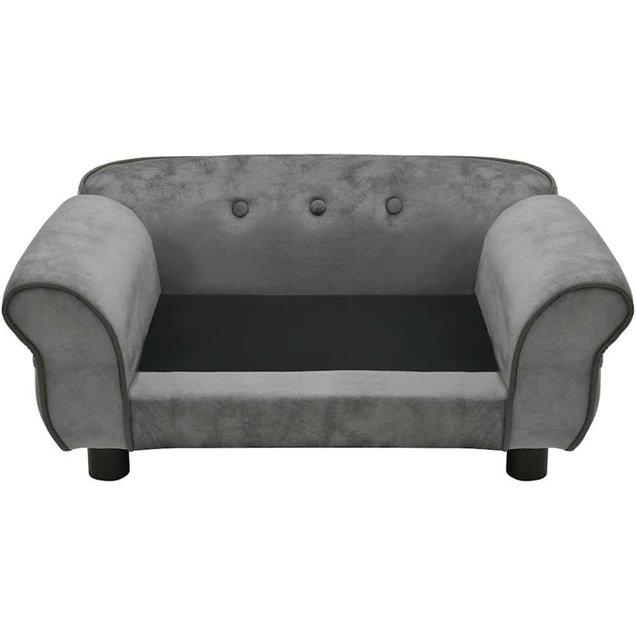 Софа для собак VidaXL, темно-сіра, 72x45x30 см, плюшеве ліжко для собак/кішок