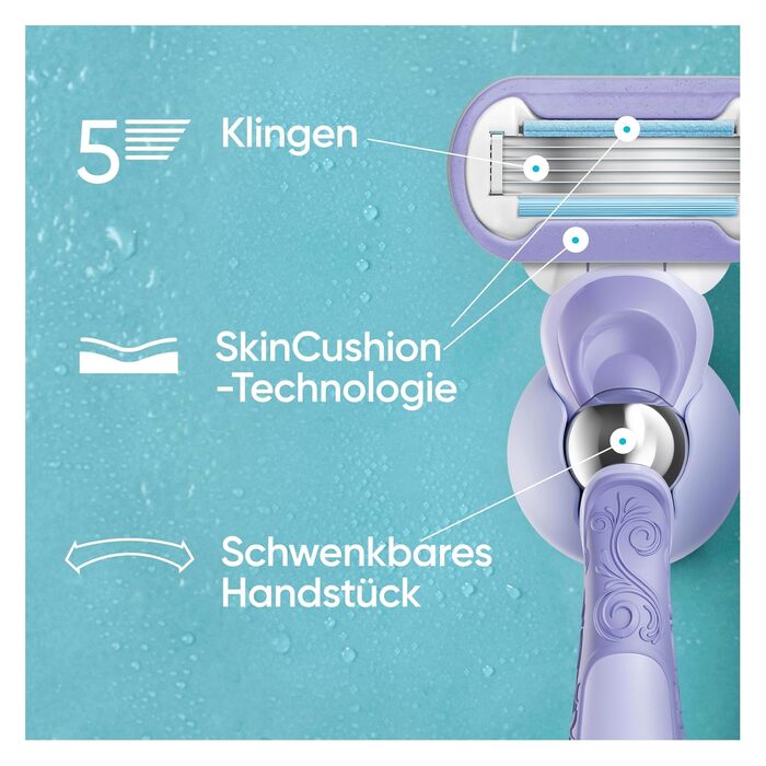 Жіноча бритва Gillette Venus Extra Smooth Swirl, фіолетова (бритва + 3 змінні касети)